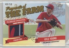 2018 Topps Pro Debut Fragments of the Farm Relics Gold 40/50 Kyle Young 4r2