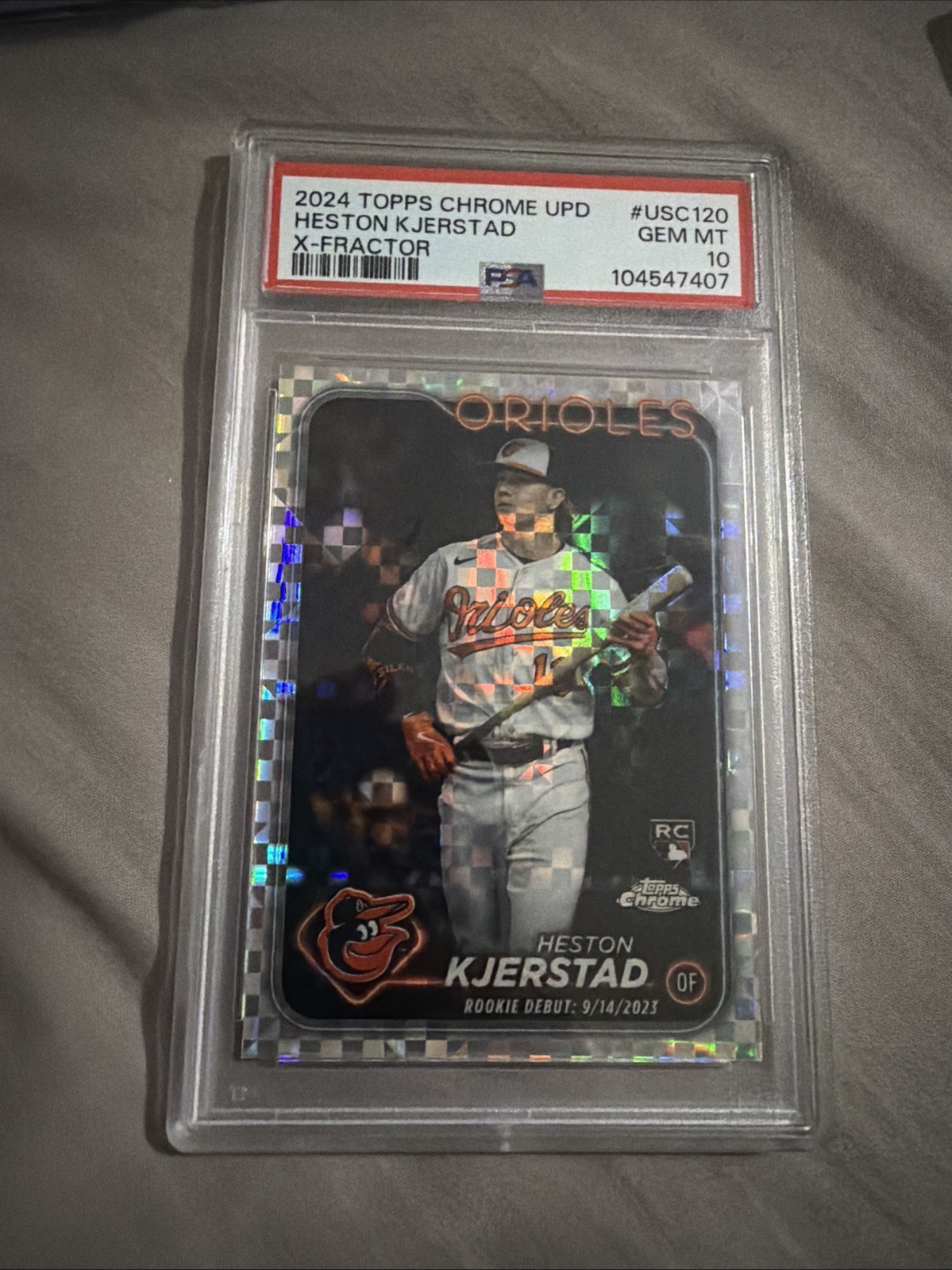 2024 Topps Chrome Update Series Autographs Heston Kjerstad Xfractor PSA 10