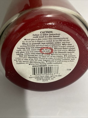 Vela de cocina vintage Yankee Country Hollyberry 22 oz retirada rara - Imagen 5 de 5