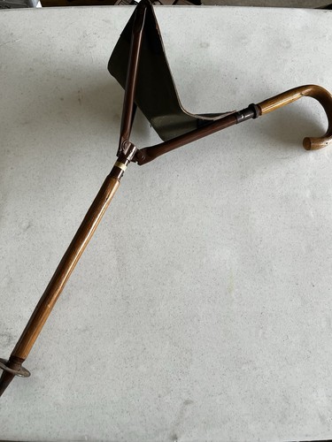 Vintage Folding Walking Shooting Stick Chair, Portable Hunting Seat