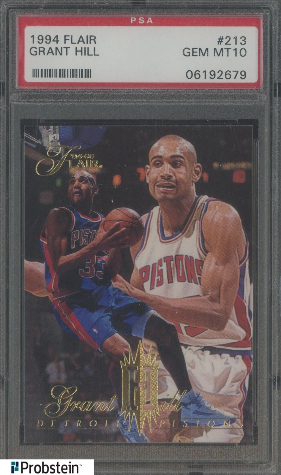 1994 Flair #213 Grant Hill Detroit Pistons RC Rookie HOF PSA 10 GEM MINT