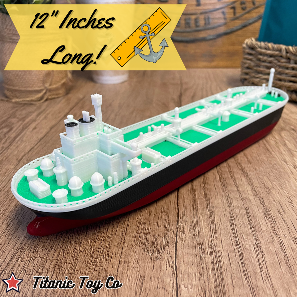 Modern Oil Tanker Ship Model - 12 Inch Commercial Vessel Replica Marine ...