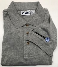 VW Volkswagen Short Sleeve Polo Golf Shirt - VW & "Drivers wanted" Logo  - Large