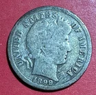1899S US Barber SILVER Dime "San Francisco" Mint! Good/VG Details! Lower Mintage