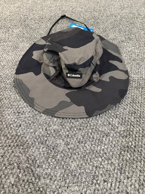 Columbia Booney Hat Mens S M Gray Black Camo Wide Brim Outdoor