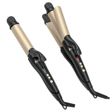 2 Hair Straightener and Curler Flat Iron Curling Wand 1 25 Inch 2 in 1 Iron Cera