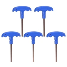 5pcs H5 T-Handle Hex Key Wrench 5mm S2 Steel T-Key Inner Hexagon Spanner