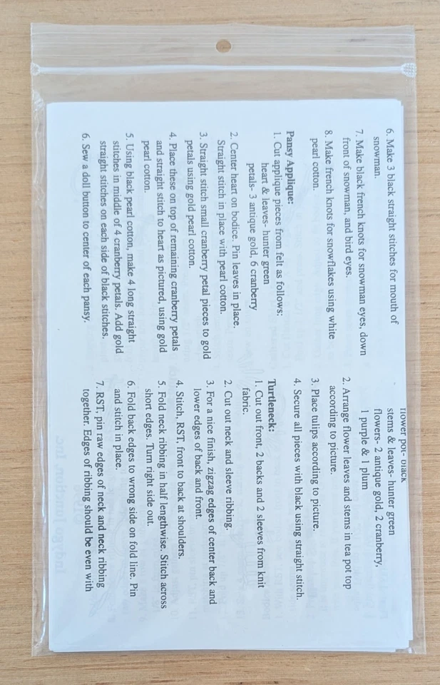 Mini Jumper Jubilee 18" Doll Pattern 4 Applique Designs Indygo Junction Unused - Image 2 of 2