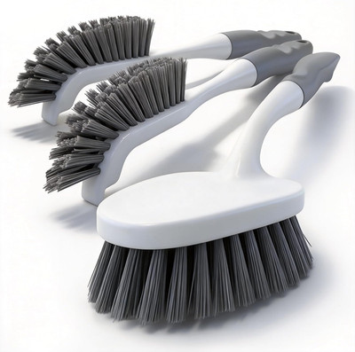 3 Pack Cepillo de Limpieza con Cerdas Duras Mango Ergonomico para Banos y Pisos