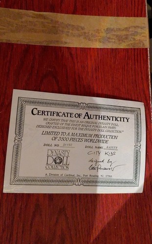 Rare Vtg Collectible, Dynasty Doll AA Collection (Kadeem #1192) COA 80 era NIB - Image 1