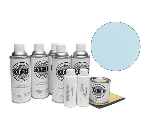 Oxford Deluxe Aerosol Nitrocellulose Lacquer Finishing Kit - Frost Blue