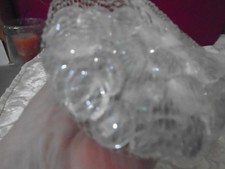 Glass gems 14 oz. in mesh bag, unused, all white and clear, decor items