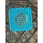 Fenton Square Aqua Blue Hobnail Glass Salt Cellar/Tealight Candle Holder
