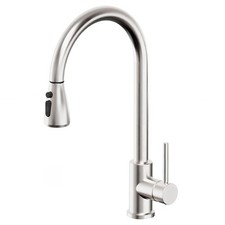 Kitchen Sink Mixer Tap with Pull Out Sprayer 3 Spray Modes Stainless Steel