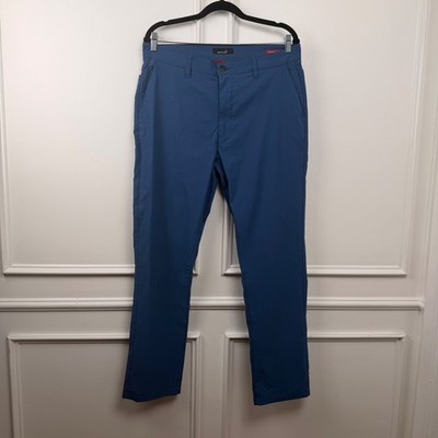 Montfort Formatic Fit Mens Blue Tech Stretch Chino Pants 34x30 Nylon Spandex