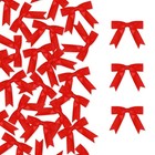 100 PCS 2.5 inch Red Pastel Satin Ribbon Bows with Twist Tie for Gift Wrapping