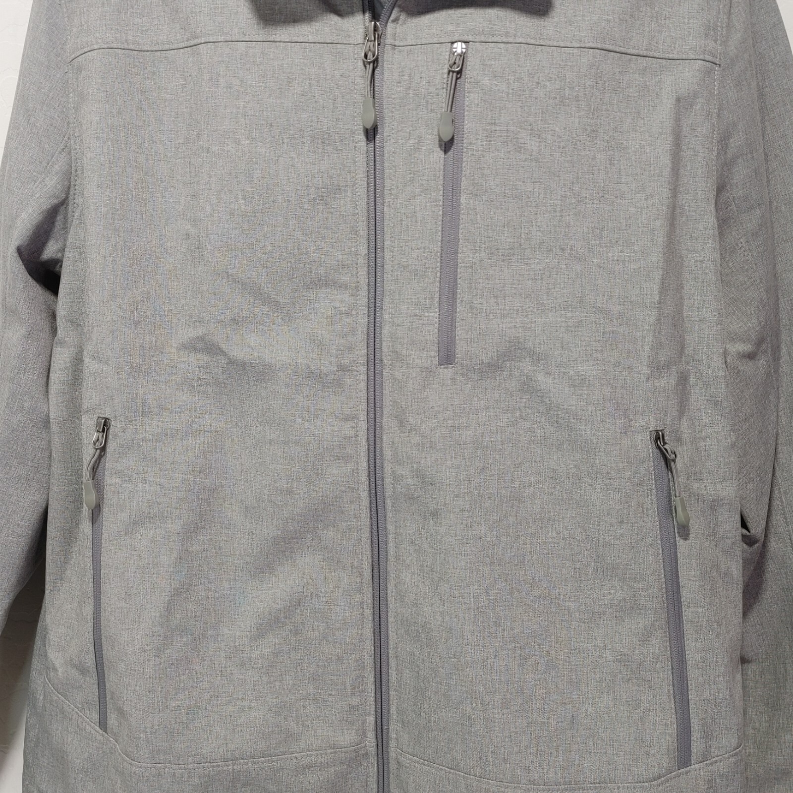 Black Rivet Soft Shell Jacket Front Full Zip Grey… - image 4