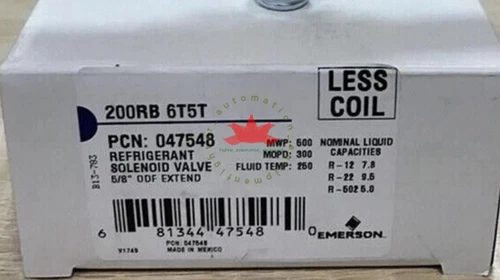 1PCS NEW EMERSON Solenoid Valve 200RB 6T5T 200RB6T5T（Welding5/8)
