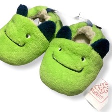 swiggles green monster plush infant slippers sz 2