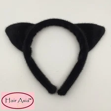 Solid filled-in fuzzy cat ear headband - ships from North Carolina