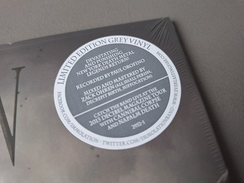 IMMOLATION lim grey Vinyl LP Kingdom Of Conspiracy (2013 Nuclear Blast USA) - Picture 2 of 3