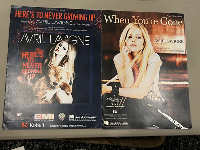 AVRIL LAVIGNE sheet music LOT (2): WHEN YOU'RE GONE, HERE'S TO NEVER GROWING UP