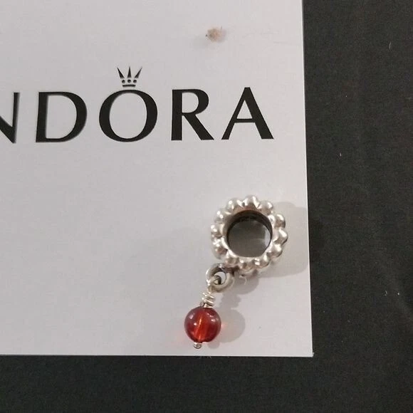Pandora Retirado Plata Esterlina Cornalina Julio Piedra Natal Cuelga - 790166K Foto 2 de 3