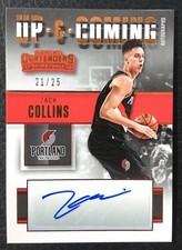 #/25 Zach Collins 2017-18 Panini Contenders Up & Coming Bronze Auto RC Blazers 