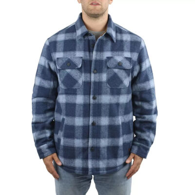 Jachs Men s Sherpa-Lined Wool Blend Shirt Jacket-Heavyweight Warm Flannel S-3XL