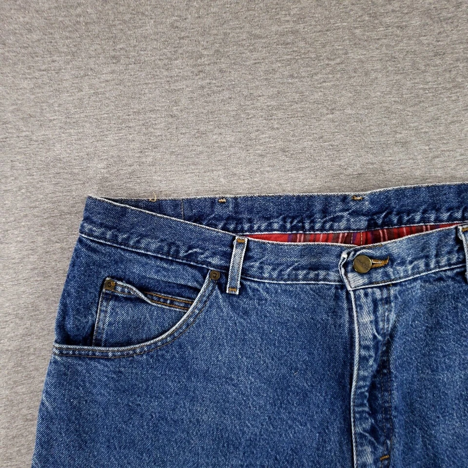 Flannel Lined 42x32 L.L. Bean Jeans USA MADE VINTAGE Quality 80s 90s Tapered - Image 2 of 4