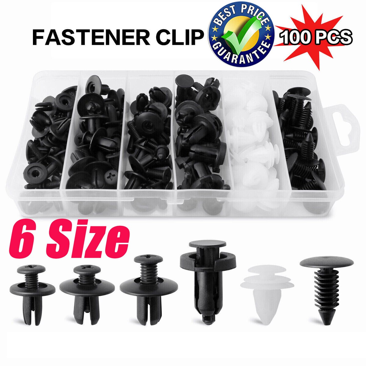 Car Trim Clips Plastic Fasteners Front Bumper 100Pcs Car Fixing Clips ...
