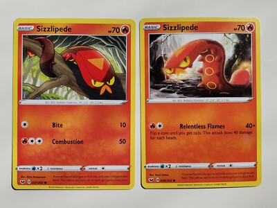 Sizzlipede 037/202 & 038/202 LP - Sword Shield Pokemon Card $2