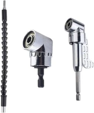 3-Piece 105 Degree Right Angle Drill Socket Adapter Flexible Shaft Extension Bit