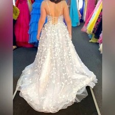 Sherri Hill prom dress, ivory/blue, size 10, style 55529. Worn once. 
