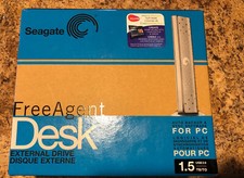 New  Seagate FreeAgent Desk External Hard Drive 1.5 TB - Silver