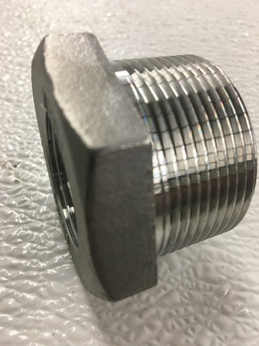 Hex Bushing 1-1/2" x 1" 150# Stainless Steel Threaded Pipe / Conduit Fitting - Afbeelding 4 van 9