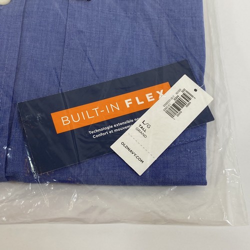 Camisa Old Navy The Classic Para Hombre Grande Alta Construida Flex Azul Cambray NUEVA - Imagen 16 de 20