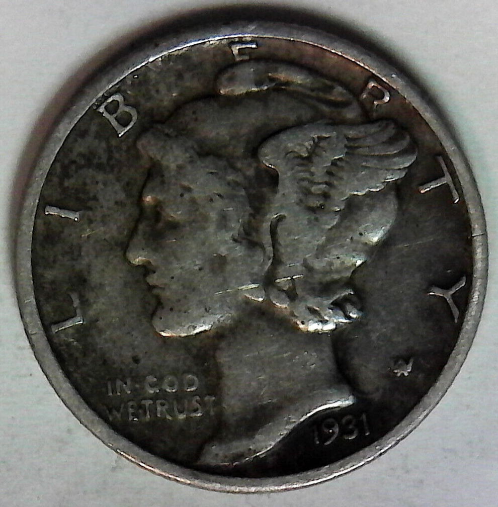 Vintage 1931 Mercury head dime Great collector coin Free ship in the