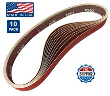 1" x 30" Sanding Belts, 10 pack, 240 grit, AL Oxide, Knife Blade Makers / Making