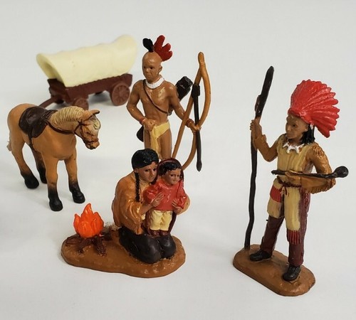 Anne Oakley Safri Ltd. de colección Juego de figuras de plástico de vaqueros e indios década de 1960 - Imagen 3 de 12
