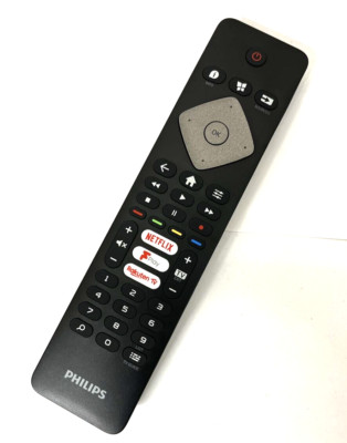 Original Philips HD Smart TV Fernbedienung mit Netflix, Rokuten T, Play Tasten