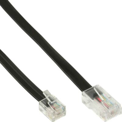 InLine  Modularkabel RJ45 zu RJ12 Stecker zu Stecker 6adrig schwarz 3m