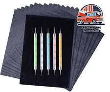 200 Sheets Carbon Paper Black Graphite Paper Transfer Tracing Paper and 5 Pieces