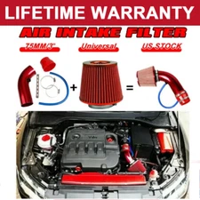 Cold Air Intake Filter Induction Kit Pipe Power Flow Hose System Red Accessories