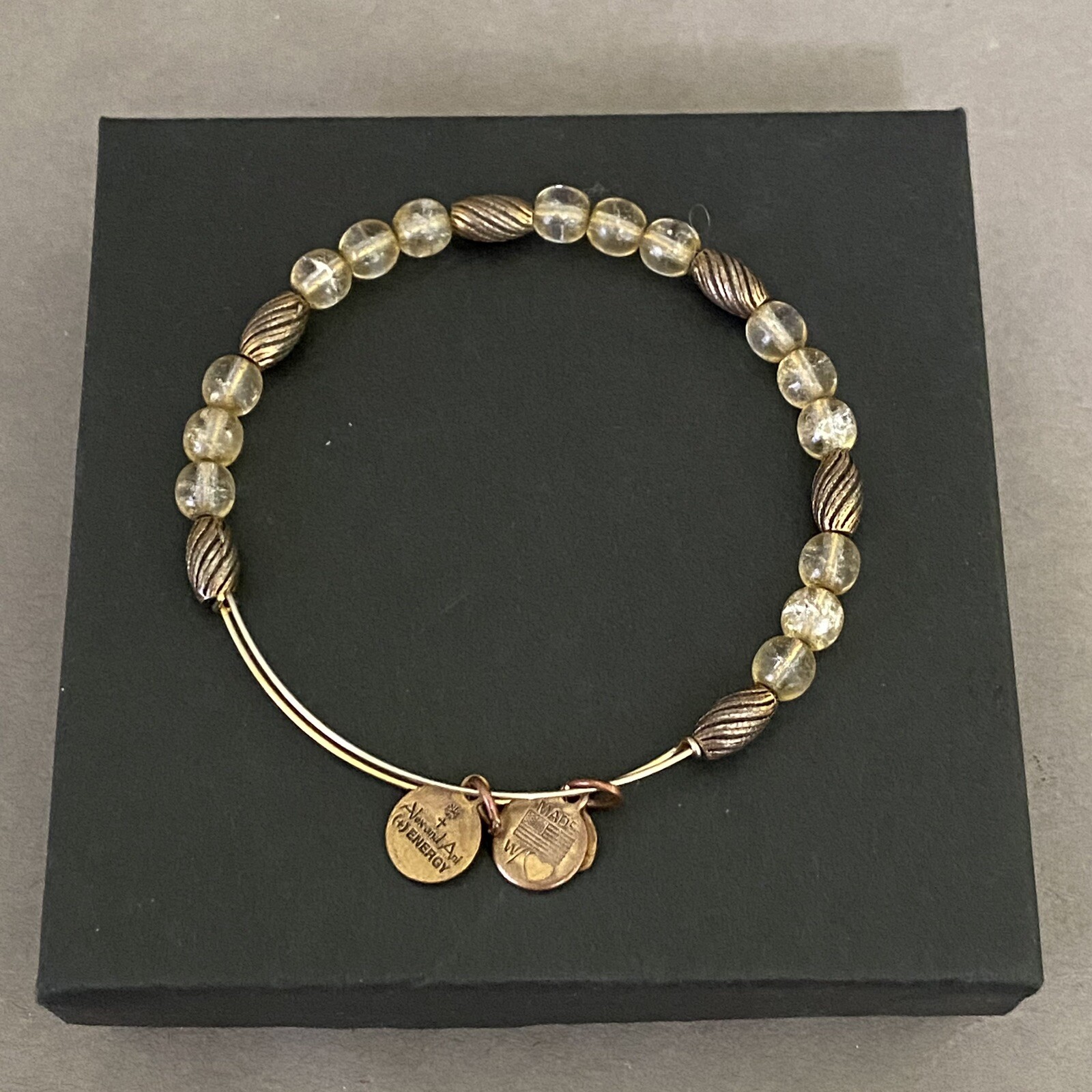 Alex and Ani USA Expandable Bracelet Clear Gold & Met… Gem