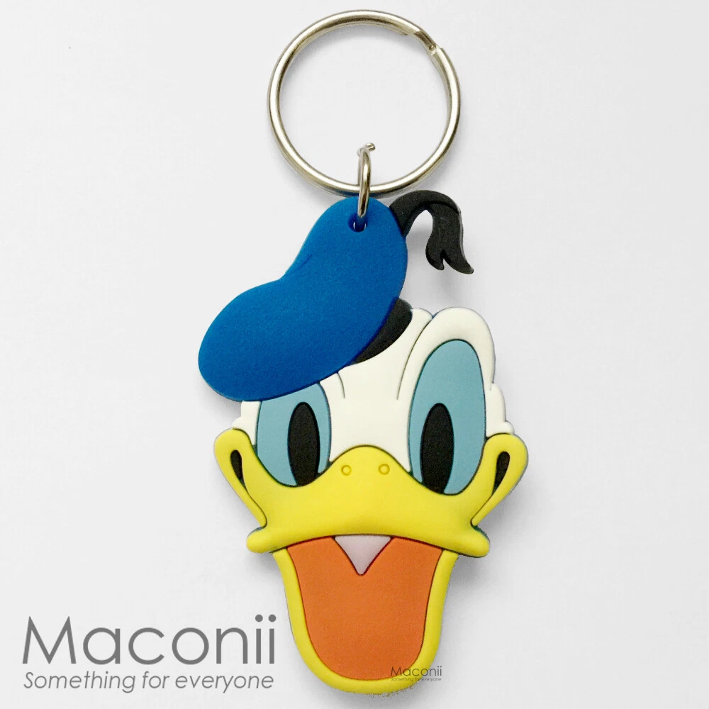 Donald Duck Face Keyring Cartoon Disney Funny Head Rubber Phone Charm