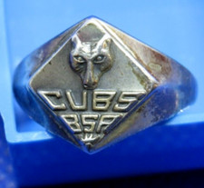 Boy Scouts of America 1960's Sterling Silver Cub Scout Ring with original case