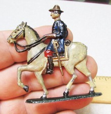 Hand made Lead Soldier, Soldier on horseback, 50s era, horse missing his tail