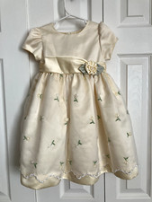 Jane Copeland Flower Girl Dress Wedding Size 3T Butter Cream Flowers