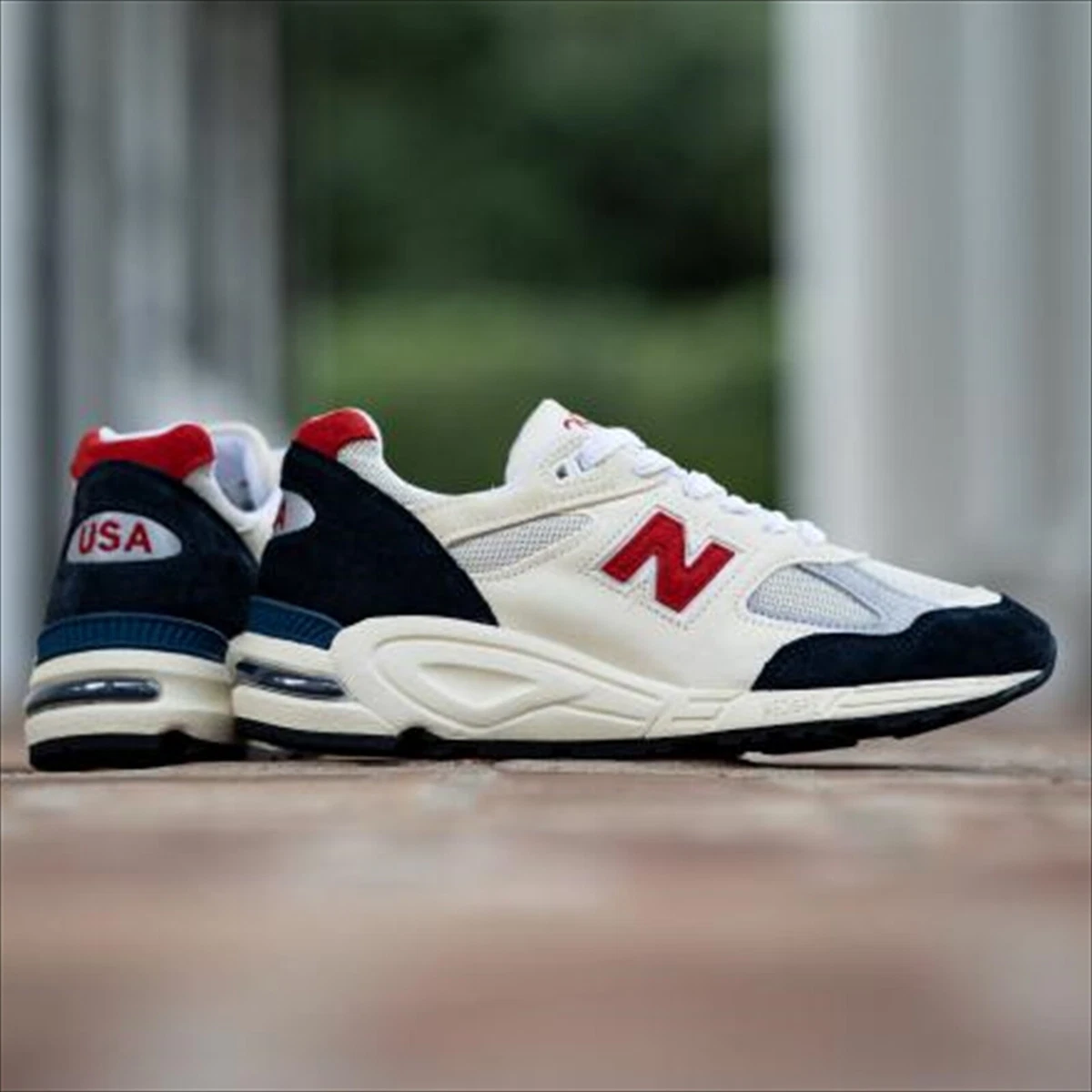 NEW BALANCE M990V2 BY TEDDY SANTIS WHITE NAVY RED M990TA2 US 10.5